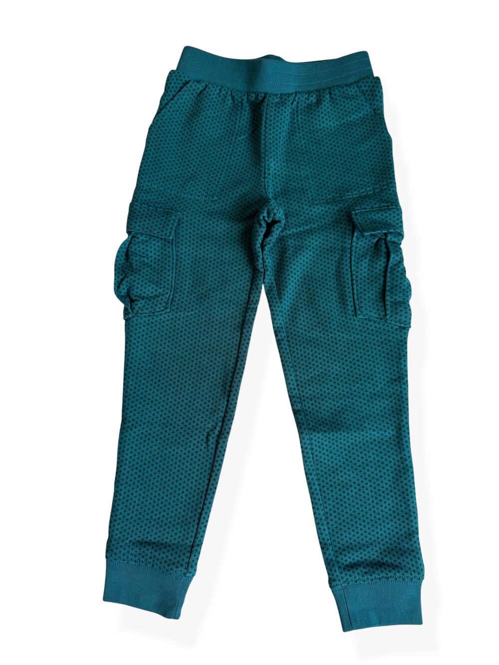 NWT Tea Collection Girls Size 7 Teal Mini Ikat Dot Cargo Pocket Joggers